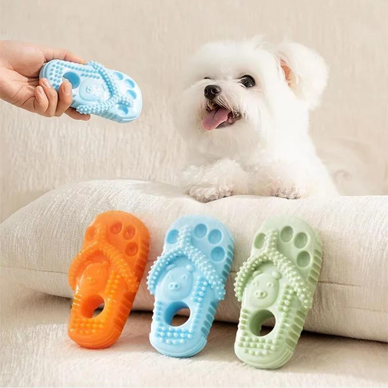 Bite Resistant Dog Slipper Toy Creative Fun Mini Pet Slippers for Aggressive Chewers Puppy Cat Teething Decompression Chew