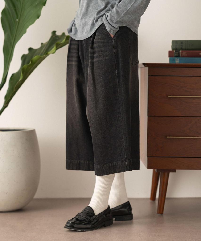 Cropped Wide Denim Wide Leg Denim Street Size Denim Other [WEGO] Pants, Pants, Trousers, Bottoms, Clothing, Spring/Summer Clothing, Style, Men's, M,