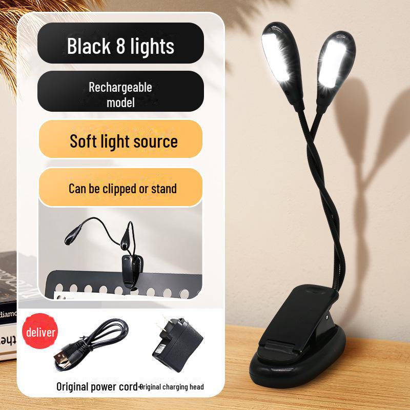 

Перезаряжаемая светодиодная пристегивающаяся двухголовая лампа-подставка для музыкальных инструментов