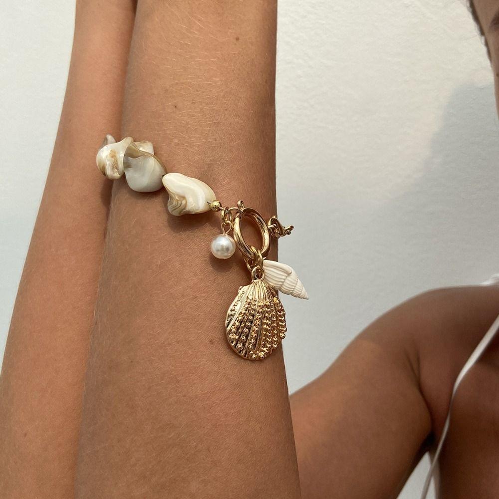 Conch Marine Style Necklace Flower Beach Beaded Jewelry Elegant Shell Necklace Bracelet  Vacation