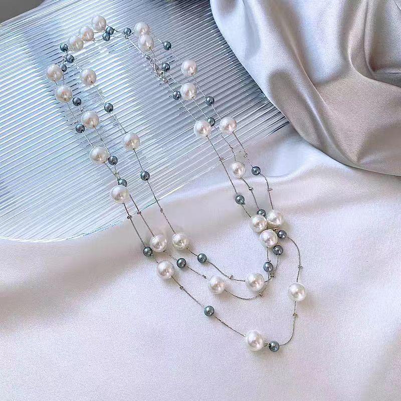 Korean Pearl Necklace: Luxurious Long Sweater Chain for Autumn/Winter