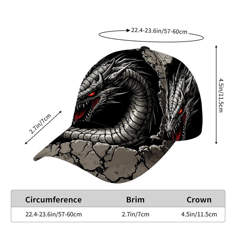 1pc Dragon Emerging from Cracked Wall Print Classic Baseball Cap Sun Hat for Daily Shopping Leisure Walks Stylish Contemporary