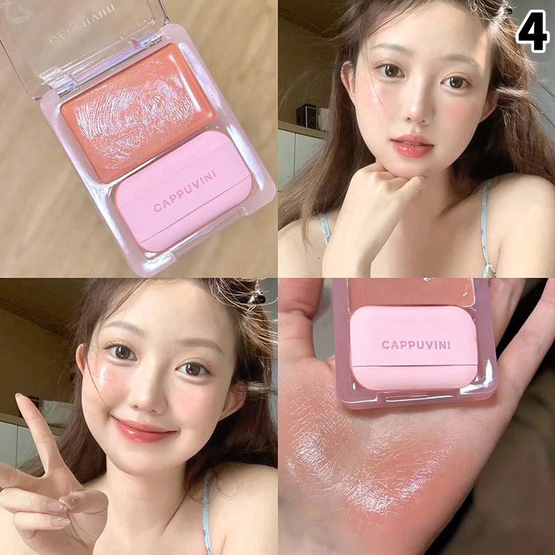 

Cappuvini Dewy Water Glow Cream Blush & Highlighter Stick Palette Multi-Use Buildable Color Blurring Airy Effect For Face 4