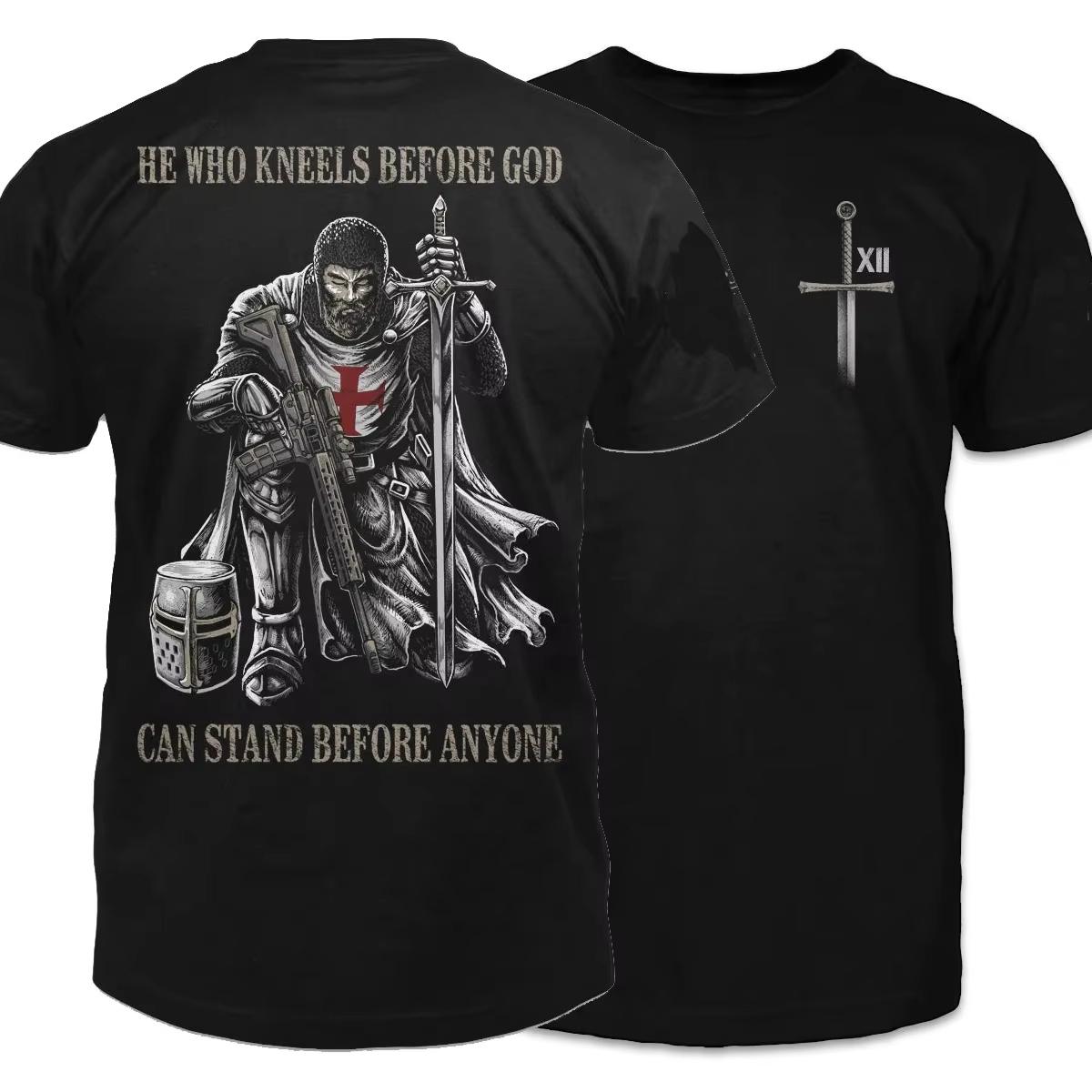 Templar Knight Mens Cotton TShirt Knightly Retro Vintage Graphic Tee Shirt Knight Casual Style - Men s Summer Cotton Graphic Tee S разноцветный