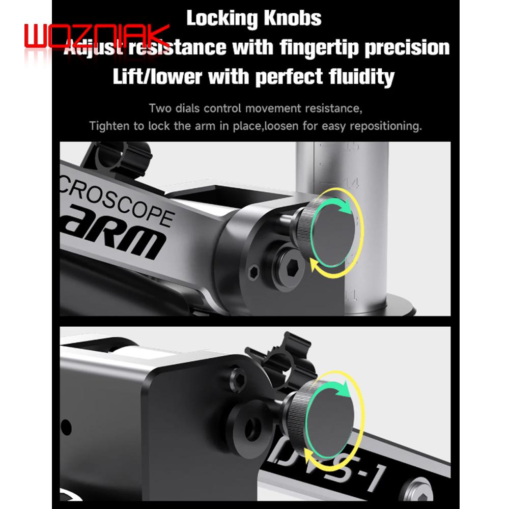 MECHANIC DVS-1 Hydraulic Microscope Swing Arm Shock Absorbing Anti-Shake 360 Rotation Free Suspension Dual Knobs Tools