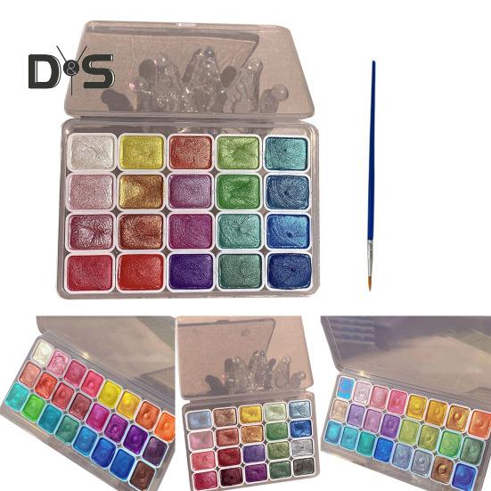 20/24 barev Sada akvarelových barev Bezešvé míchání Vysoce průhledná distribuce jemného pigmentu Přenosná paleta přírodní gumy