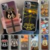 Amerika Route 66 Handyhülle Cover für iPhone 11 12 13 Mini 14 15 Plus 16 Pro Max 17 Air 7 8 + SE Kunst Individuell Angepasste Fundas 11 12 13