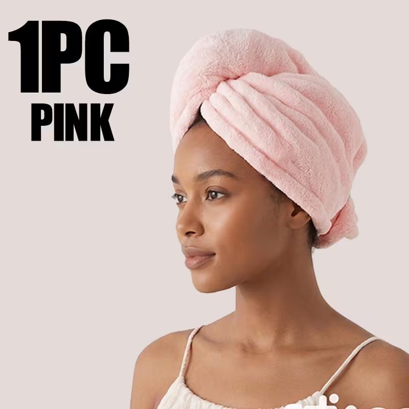 Women's Hair Drying Towel Wrap Super Absorbent Microfiber Hair Turban for Long Thick Curly Hair