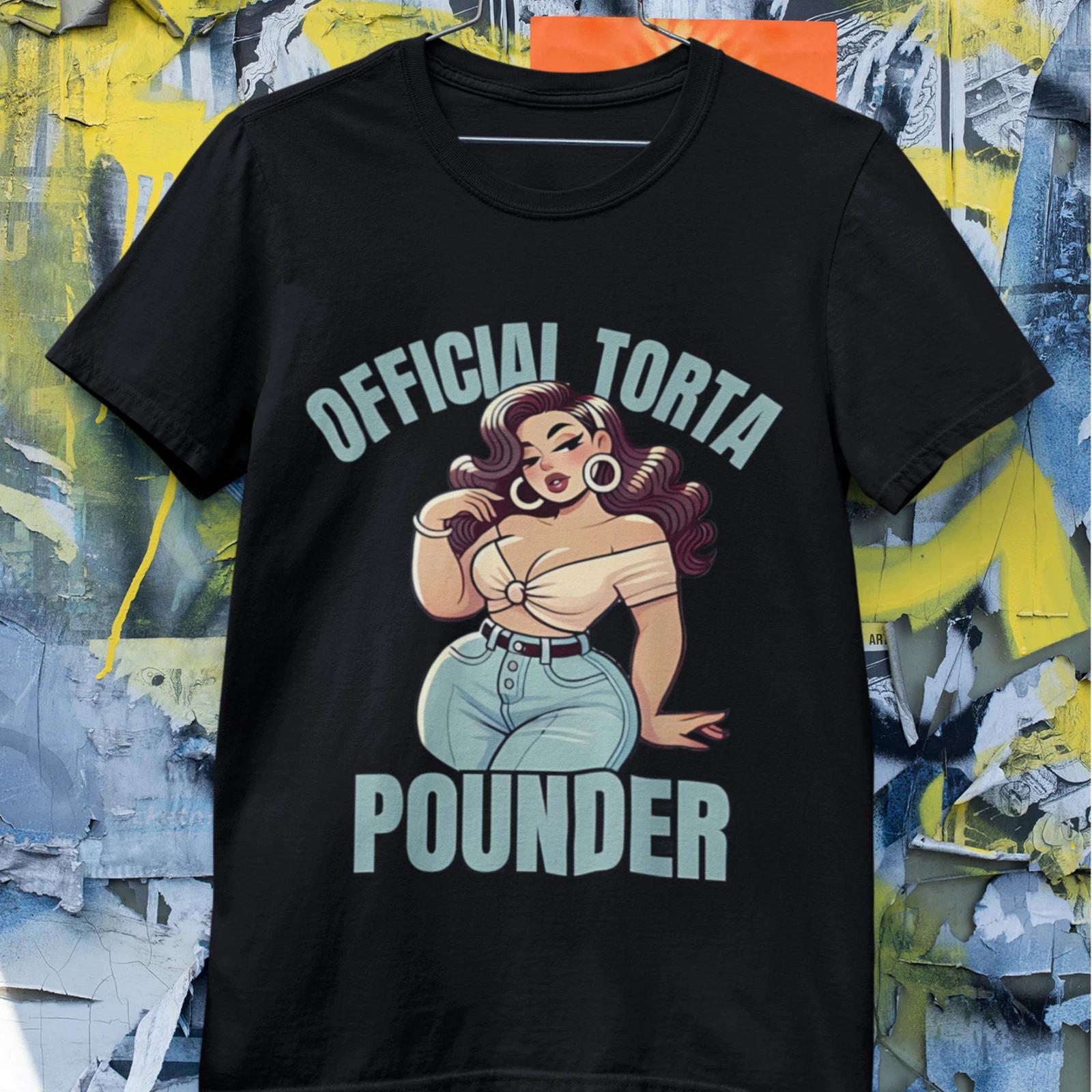 

Tortilla Pounder Funny Food Graphic T-Shirt Curvy Pin-Up Unisex Tee 4XL