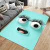 Cute Cartoon Face on Aqua Background suitable as a non-slip mat for the living room or bedroom sofa
