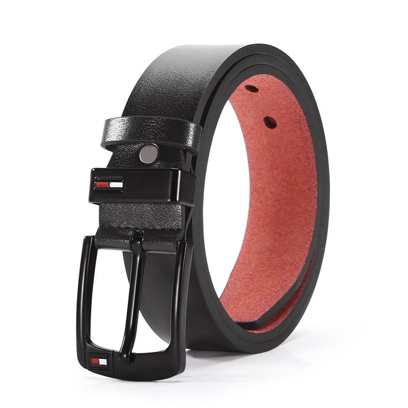Belt Men'S Oil Drop Pin Buckle Microfiber Belt Business Belt Stall