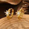 Light Luxury White Zircon Heart-Shaped Earrings for Women,  Stainless Steel Gold Color Classic Hoop Earrings, Fashion Jewelry