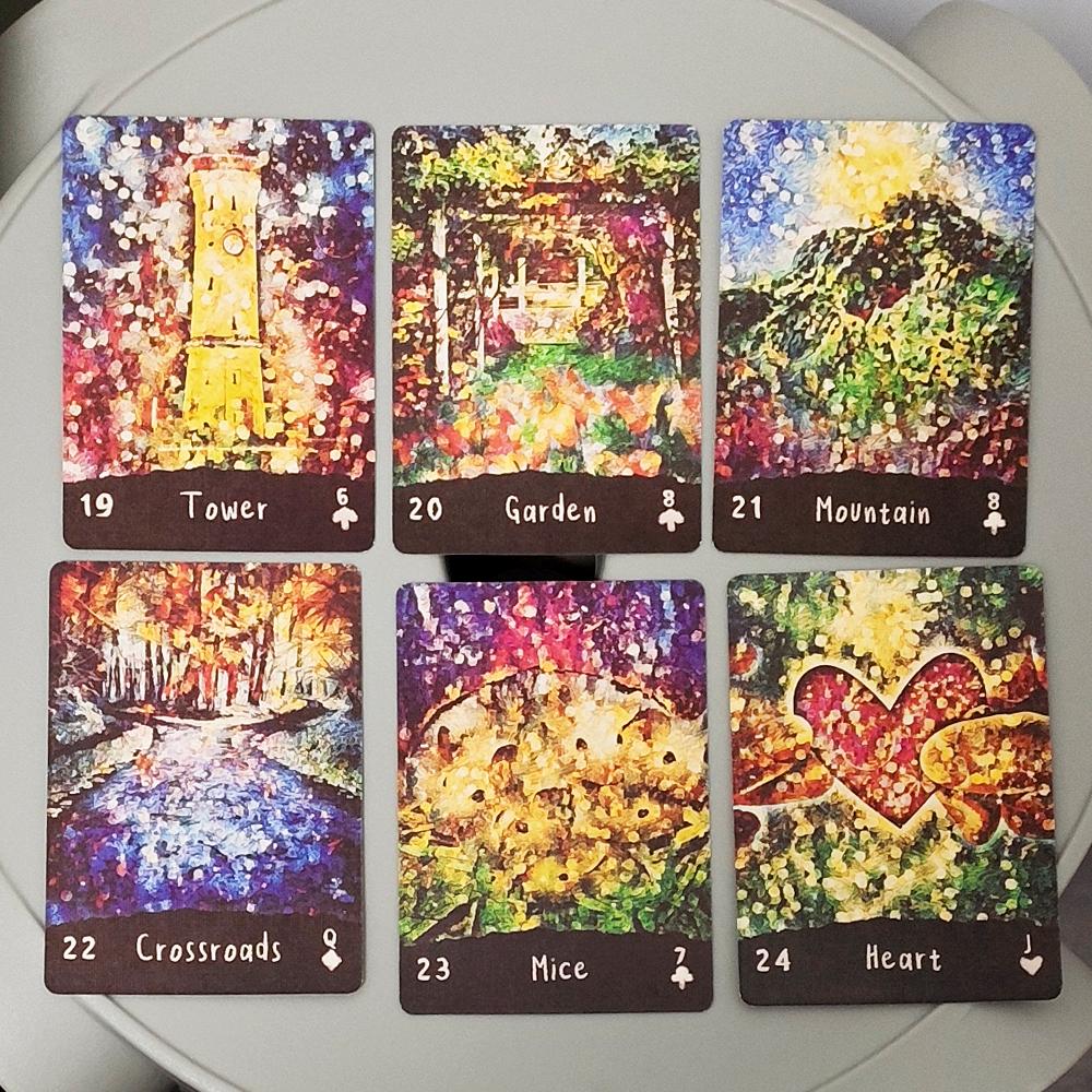 Afterlight Lenormand Deck and 12 Pcs Zodiac Oracle Cards 62*87mm
