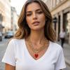 ins cold wind stacked with multi-layer red love necklace, European and American fashion choker hip hop hiphop collarbone chain