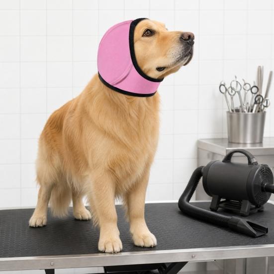Noise Cancelling Ear Wrap, No Shake Dog Ear Muffs, Noise Reduction Earmuffs from Thunder Vacuum, Dog Calming Ear Wrap for Grooming Bathing Swimming
