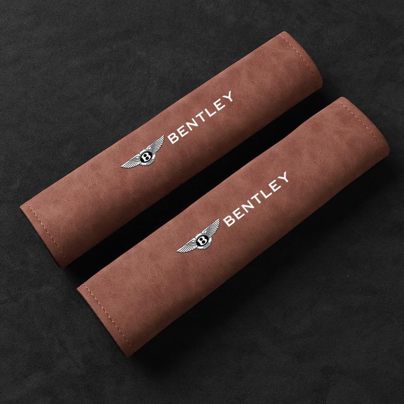 

2Pcs Car Seat Belt Cover Shoulder Protector Pad Auto Accessory For Bentley Continental GT MULLINER Bentayga Flying Hurtling Spur