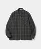 UNIFORM BRIDGE Zip-Up Check Shirt Jacket Charcoal Check