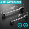 DURATECH Ratchet Wrench Angled Ratchet Straight Type with Directional 72 Storage Bag Set of 2 4-in-1 Set, Wrench, Lever, Gears, CR-V Steel,