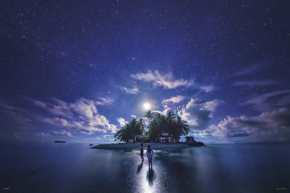 

KAGAYA 1000-Piece Jigsaw Puzzle: Moonlit Night on a Southern Island (JEEP Island) [Glow-in-the-Dark Puzzle] (50x75cm)