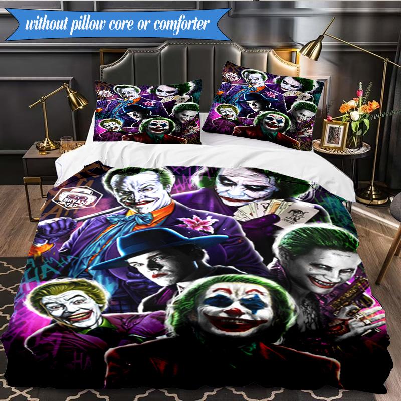 Abstract clown Pattern 3pcs K-pop music group Bedding set,Ideal for Bedroom, Dormitory,Including Duvet Cover And 2pcs Pillowcases,Fan gifts