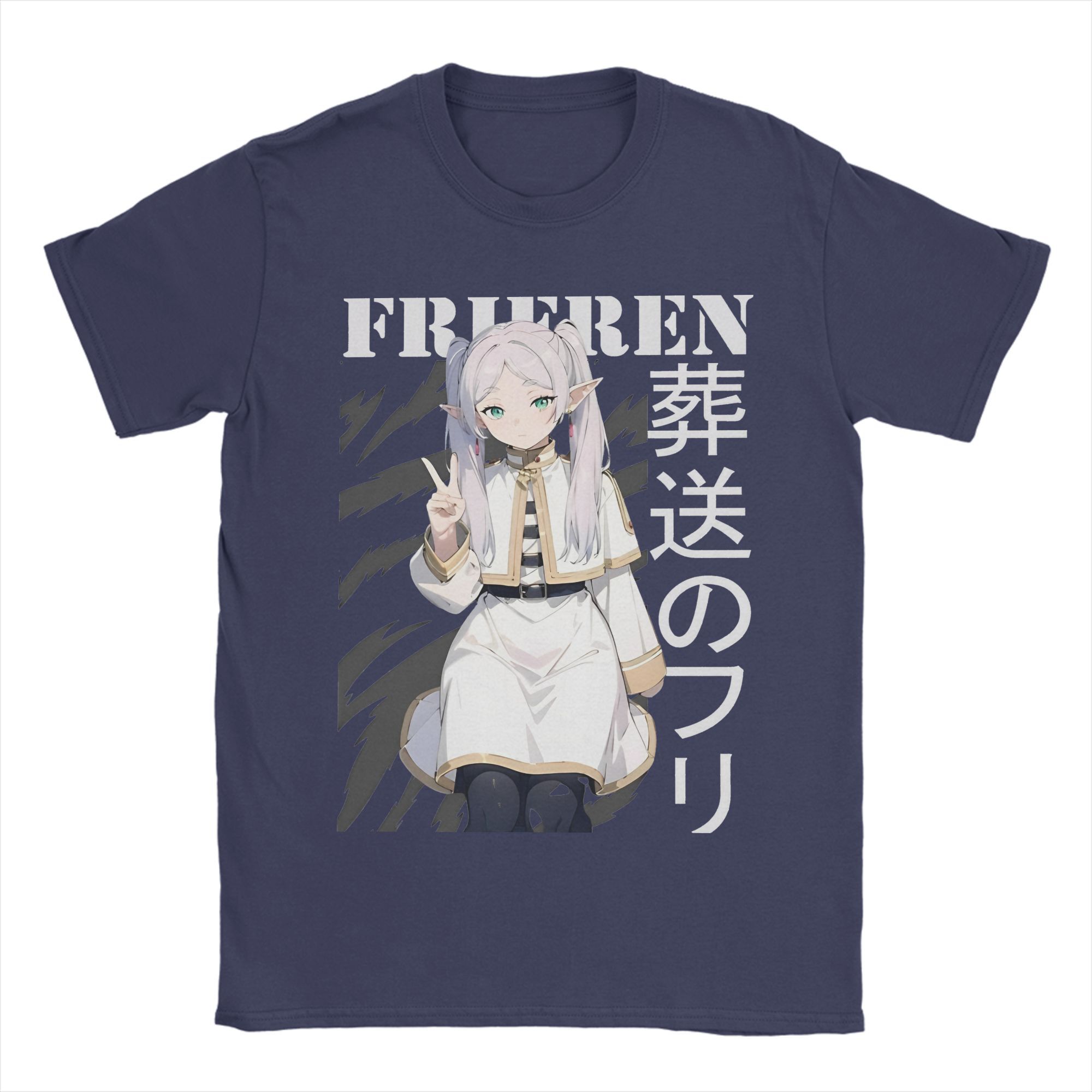 

Frieren Beyond Journey s End Men T Shirt Awesome Tee Shirt Short Sleeve Round Collar T-Shirt 100% Cotton Adult Clothes 4XL