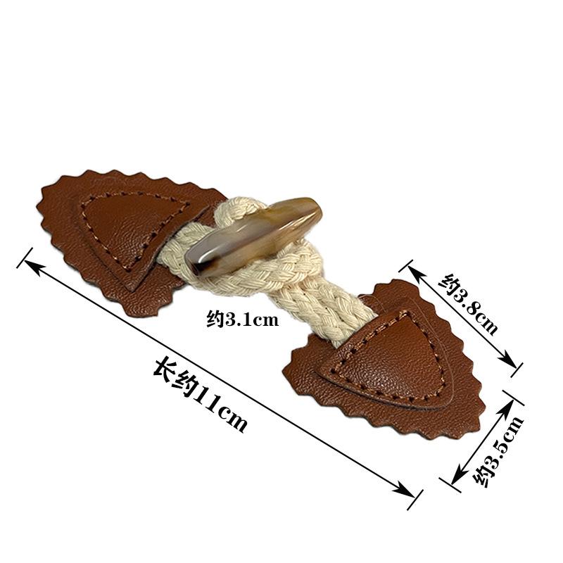 4Pairs Rope Leather Pair Button for Sewing Supplies Coat Sweater Cardigan Belt Buckle Handwork Clothing Decoration