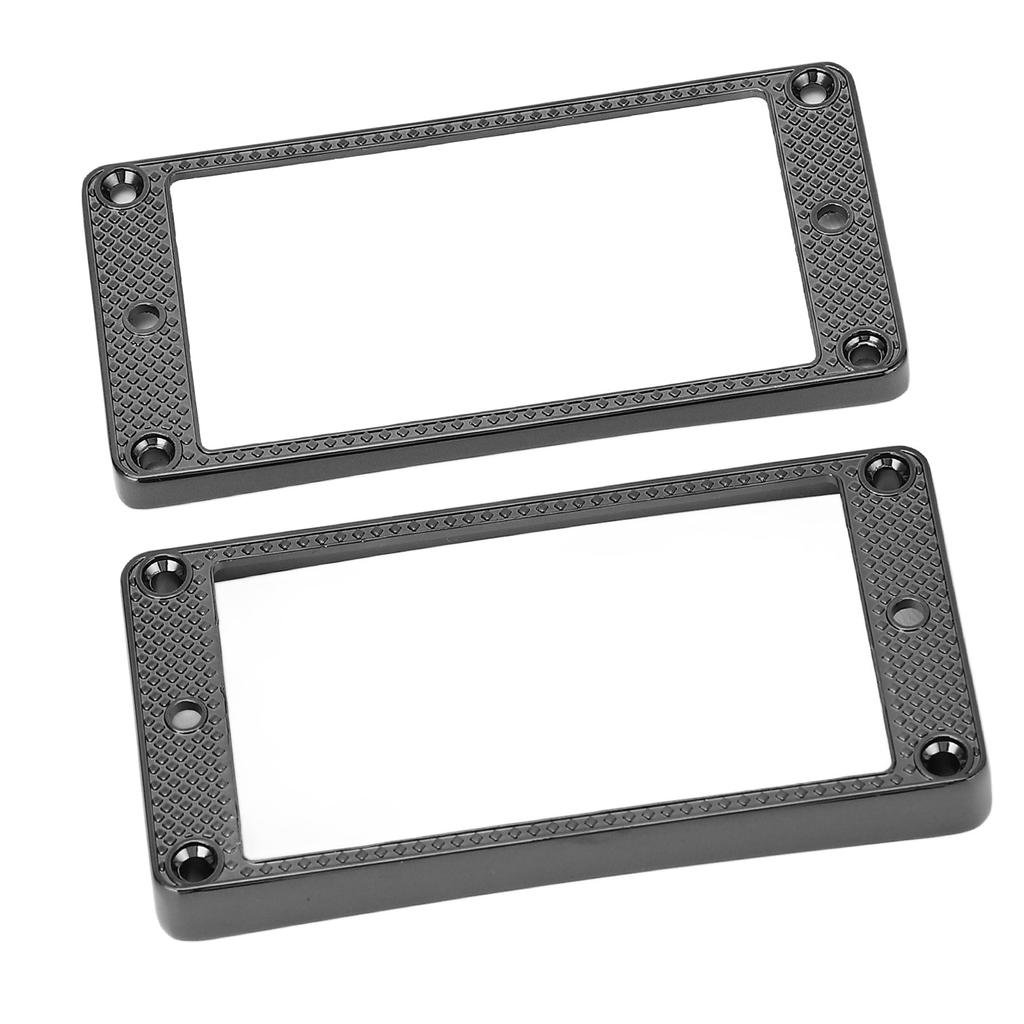 2Pcs Humbucker Pickup Ring Metal Mounting Frame Flat Bottom Replacement for LP Electric Guitar