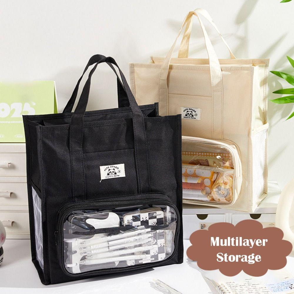 Multi Layer File Bag Solid Color Schoolbag High Quality Tutoring Bag  Students