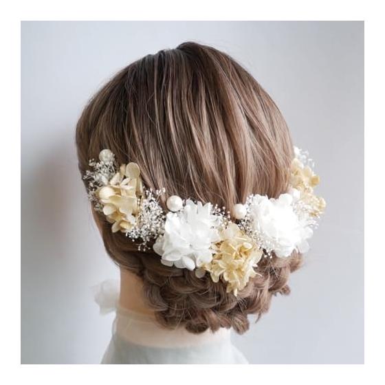 Lomeri 12pcs White Gold Baby's Breath Hydrangea Pearl Hair Accessories A374 Dried Flowers Artificial Flowers