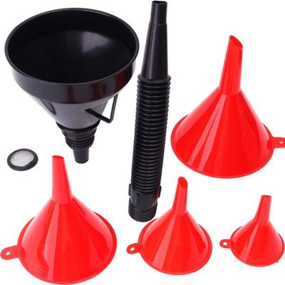 Automotive Plastic Funnel Set Wide Mouth Fuel and Oil Multi-use Flexible Right Angle Funnels for Water Coolant and Engine Oil