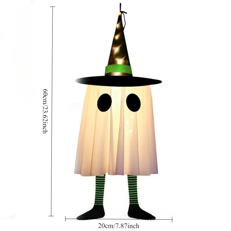 

Halloween Hanging Ghost LED Hanging Ghosts Horror Props with Fairy Light Indoor Outdoor Haunted House Halloween Decoration 1pc