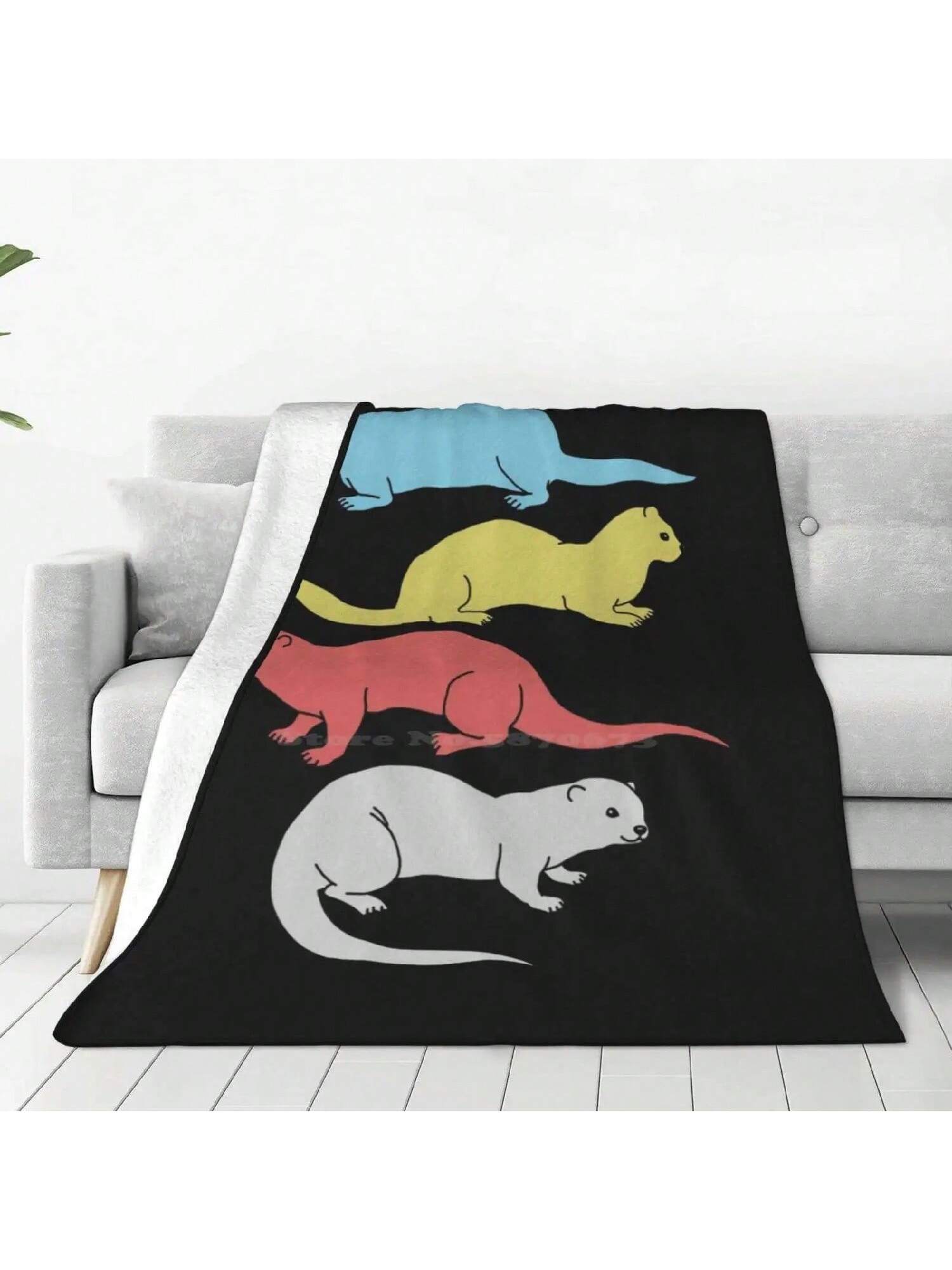 Retro Otter Always Be An Otter Vintage Sea Otter Lover New Arrival Fashion Leisure Warm Flannel Blanket Cute Otter Be An Otter 75X95CM серый