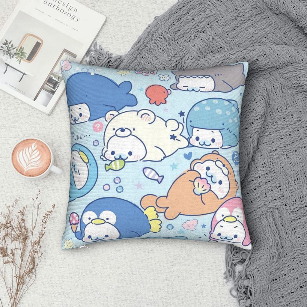 CUTE M-Mamegoma Seal Anime Pillow Case Design Pillow Cover Morden Pillowcases For Sofa Bedroom Home Decor