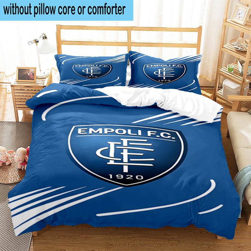 3PCS Football Empoli Crest Bedding Set,Including 1pc Duvet Cover And 2pcs Pillowcases Perfect for Bedroom, Dormitory, Fan Christmas gift