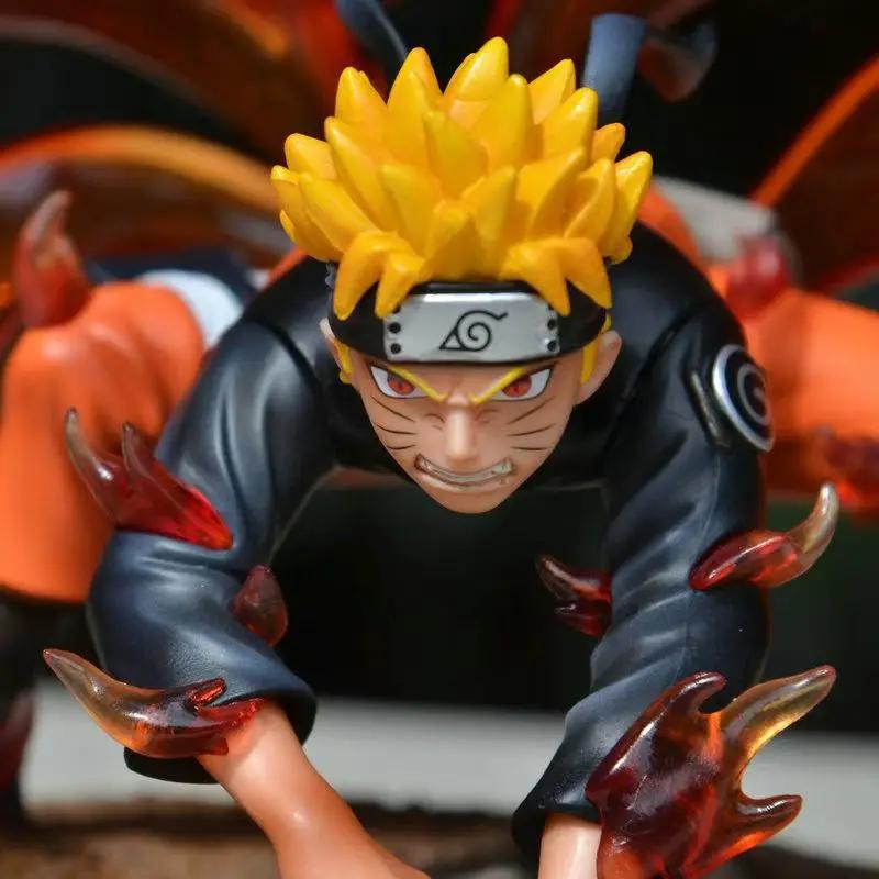 Naruto Czterooogoniasty Naruto Uzumaki Model Tatuażu Dekoracja Biurkowa Kolekcja GK Ręcznie Robiony Model Figurka Anime Model Zabawka Prezenty dla Dzieci