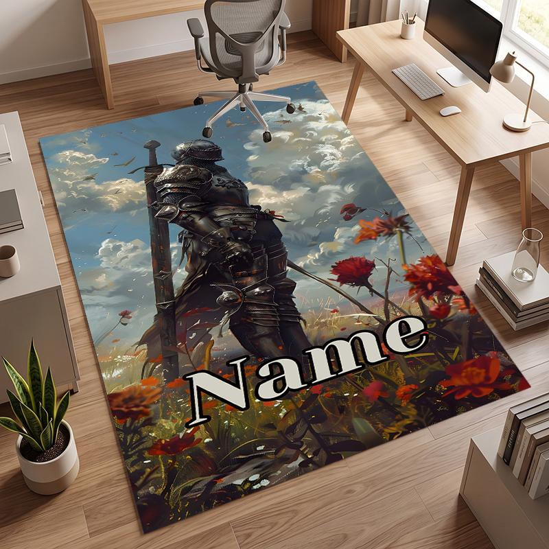 medieval knight (1) Personalized name Office Carpet Stylish Decor for Living Room Bedroom Kitchen