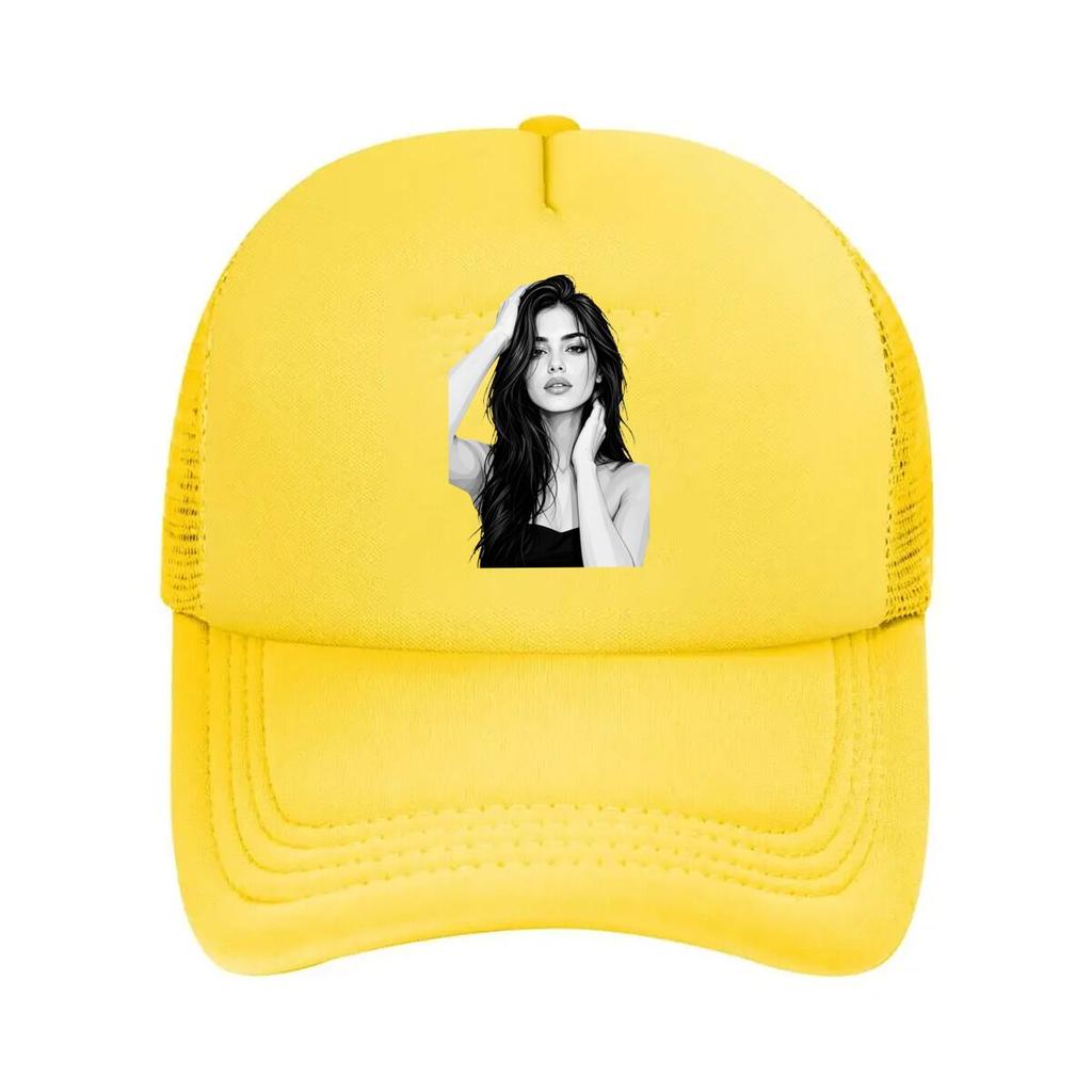 Monochrome Stylish Women Portrait Il Mesh Baseball Cap For Womens Unisex FeUnisex Beach Dad Hat Hip Hop