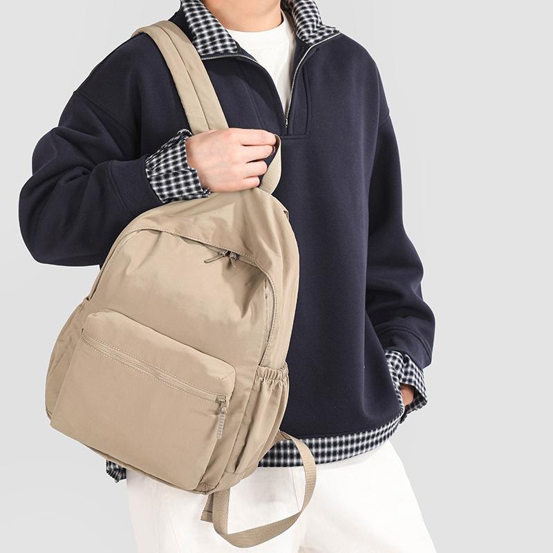 Schoolbag men's and women's casual multi-purpose lightweight large-capacity versatile backpack nylon cloth student class schoolbag commute travel