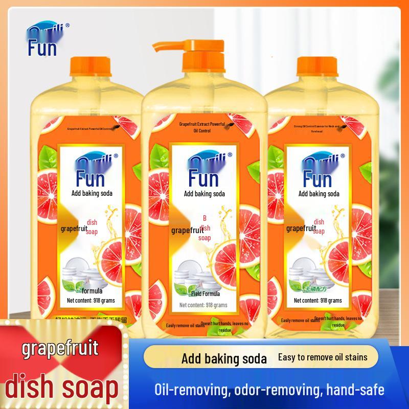 Buy 1 Get 3 Bottles: Grapefruit Essence Oil-Removing Dish Soap with Baking Soda