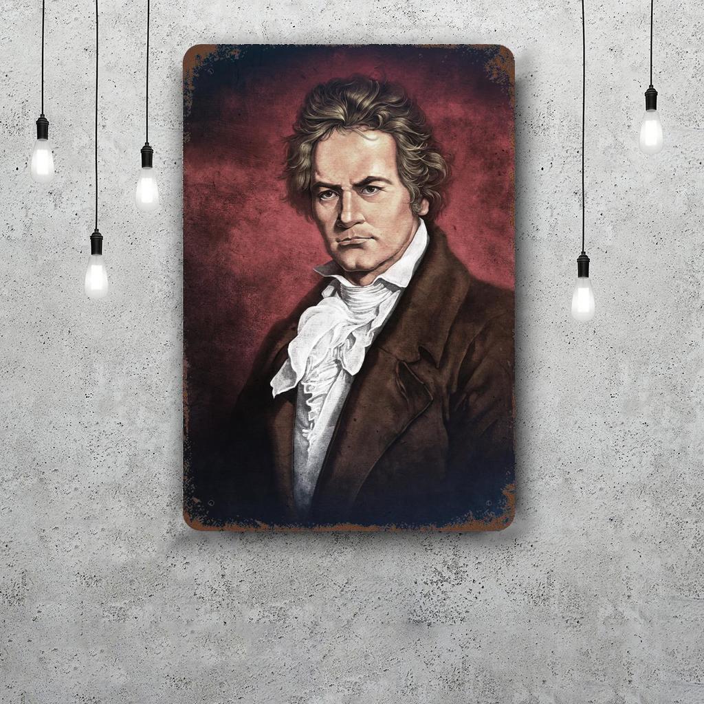 Segni Metallica Ludwig van Beethoven Decorazione Murale Segni di Latta Vintage Poster Metallica del Capitano Decorazione per Bar Pub Club Decorazione Murale