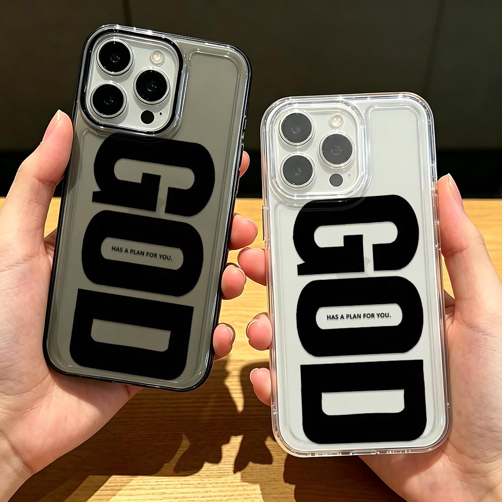 For Iphone 11 Pro Max Case God Letter Protective Cover For Iphone 15 14 17 Plus 13 Air 12 16 Cover Funda