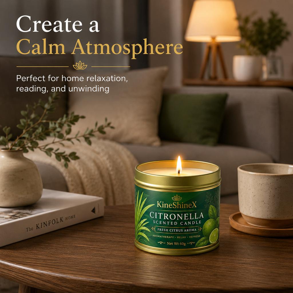Lemongrass Scented Candle for Garden Patio - Aromatherapy Candle for Outdoor Use