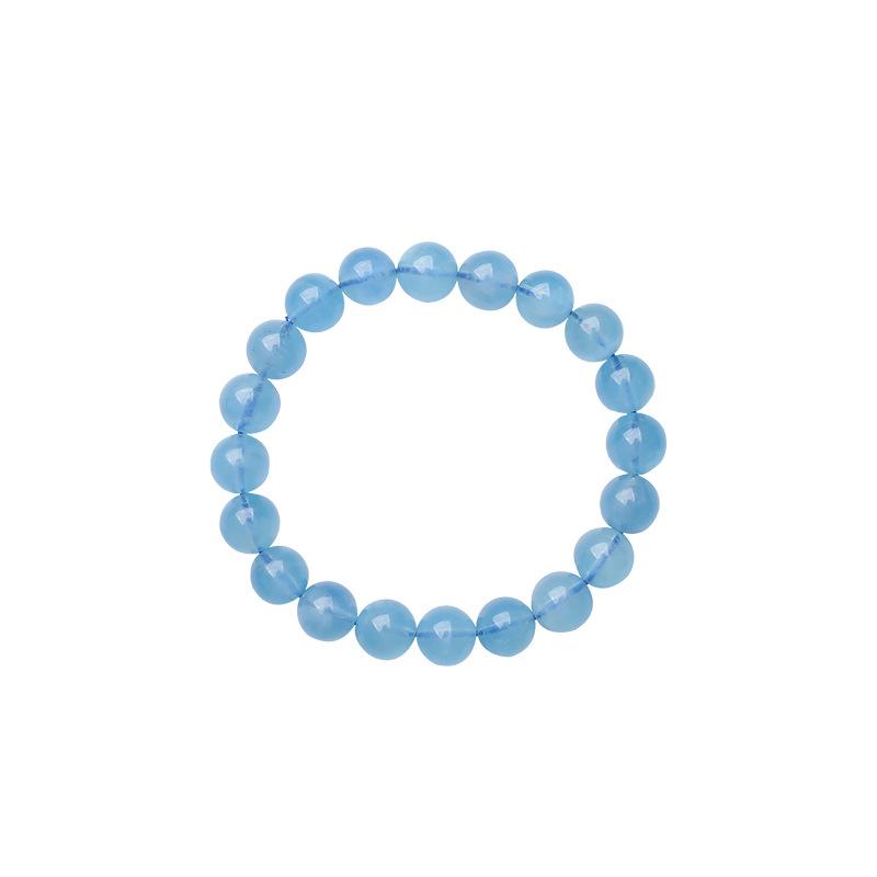 Natural Aquamarine Bracelet Women'S Beaded Blue Crystal Single Ring Bracelet Loose Bead Accessories