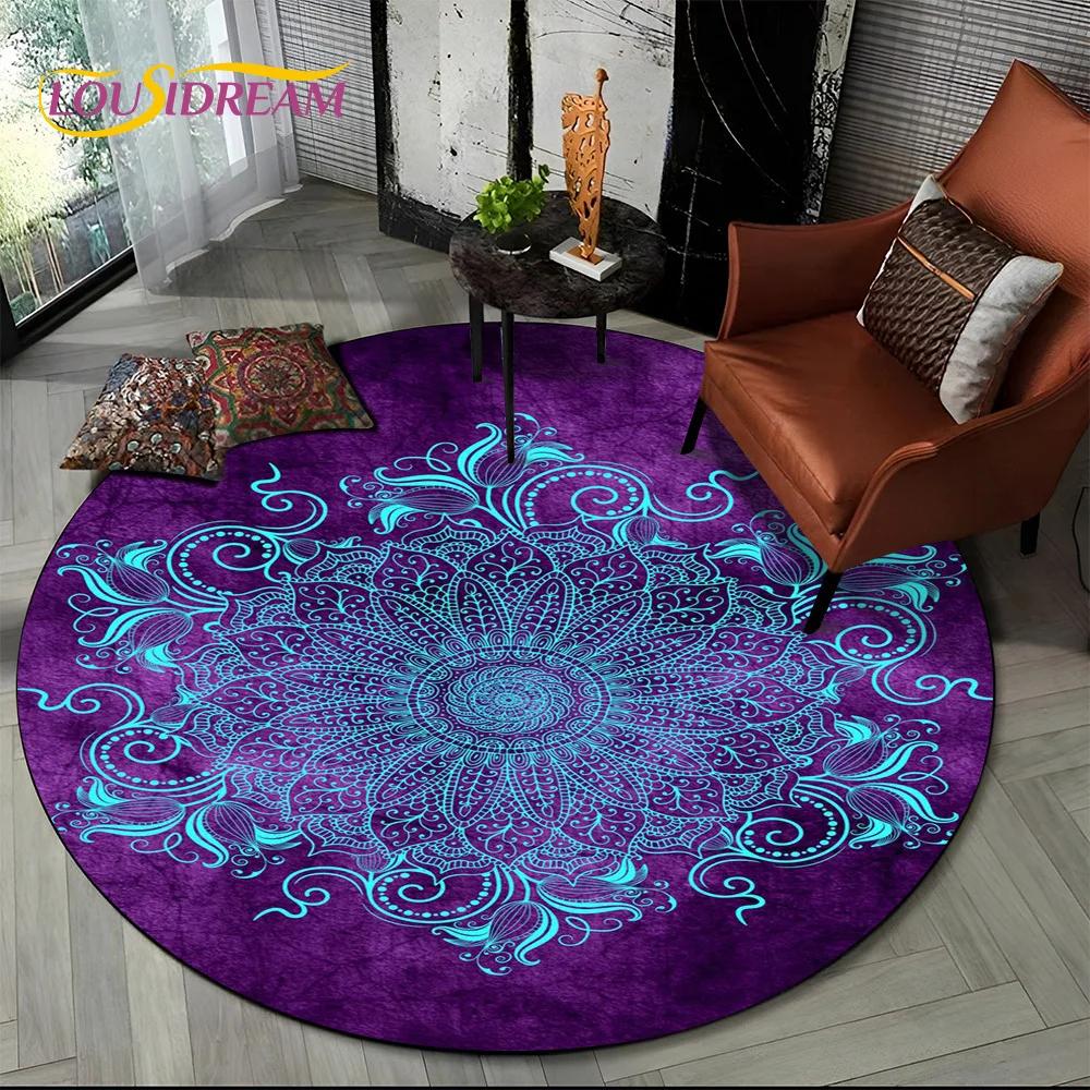 3D Mandala Meditation Nature Spirit Yoga Bohemia  Round Carpet Rug for Living Room Bedroom Child Decor,Pet Area Rug Non-slip Mat