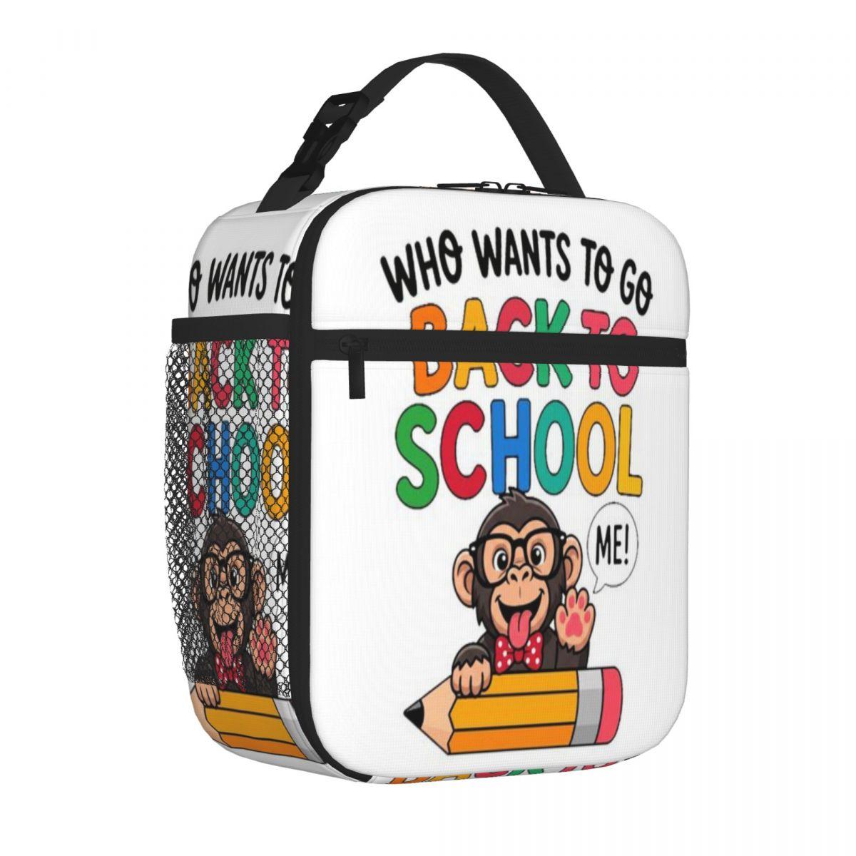 Bestselling Funny Chimpanzee Back To School Pencil Boys Girls Kids Leisure School Lunch Bag Outdoor Barbecue Kids Lunch Bag One Size