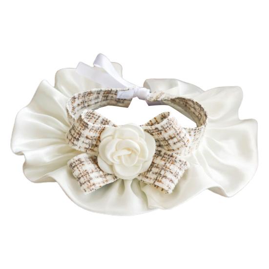 

Изысканные трехмерные цветы с гофрированными краями, шарф на шее, собака, кошка, бант, фотосессия S кофейный