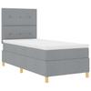 Box Spring Bed with Headboard Light Grey 100 x 200 cm Fabric