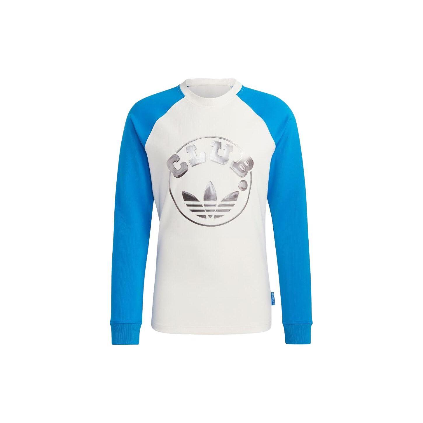 Adidas Originals Color Block Letter Logo Print Round Neck Long Sleeve T-Shirt Unisex Tops White IA2497 XS