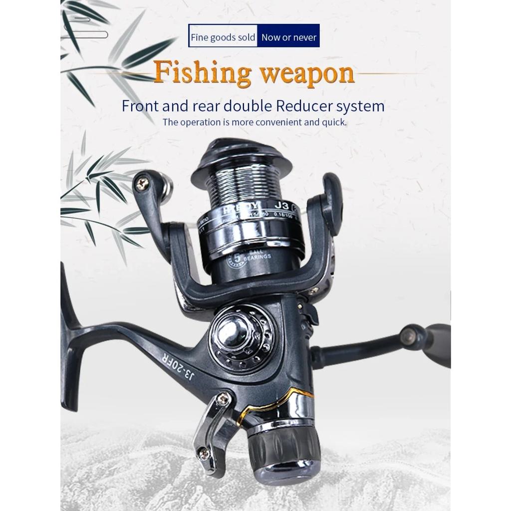 Squid Wheel Smooth Front Rear Double Brake Fisherman Cost-effective Fishing Reel 5.5:1 Gear Ratio Max 12KG Drag for Saltwater 260319