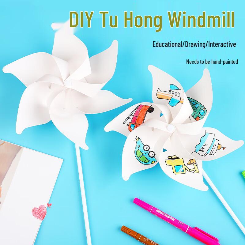 DIY Wooden Windmill Coloring Kit